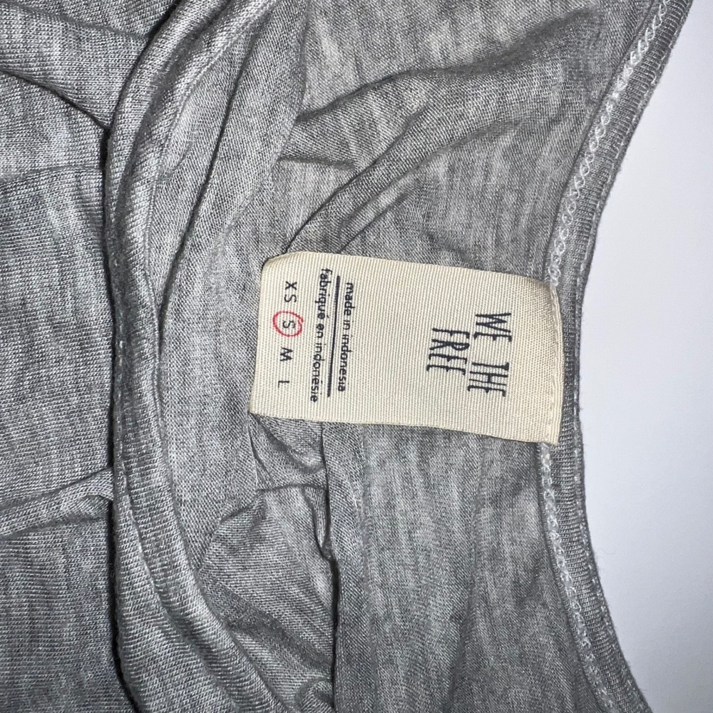 We The Free Tank Top Womens Small Gray‎ Ruffle Peplum Sleeveless Heathered - Picture 4 of 7